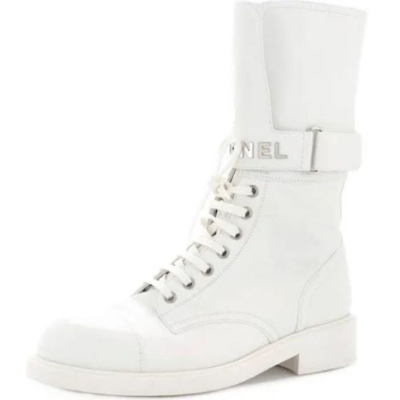 CHANEL Paradise Lace Up Buckle Boots Sz. 37 - Picture 15 of 15